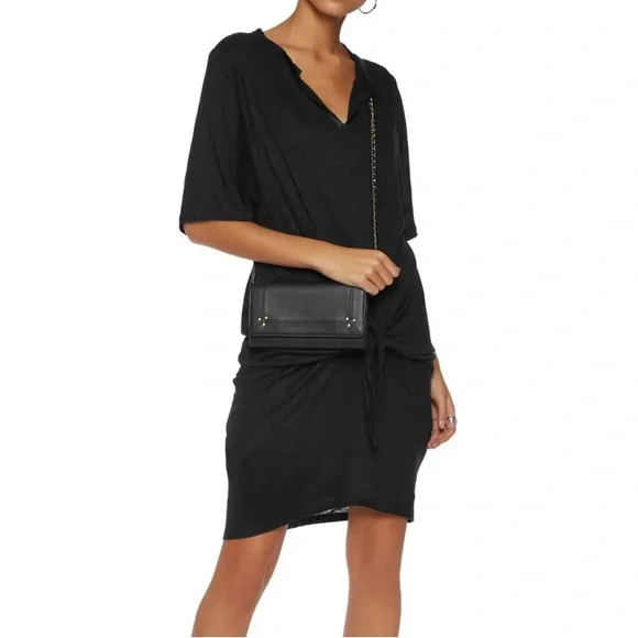 iro t shirt dress IRO black arwen linen tie waist t-shirt dress womens XS NWT casual summer